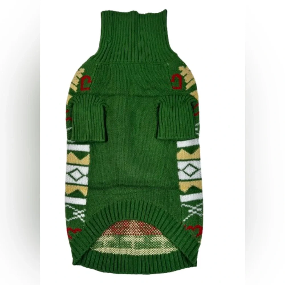 Green Patterned Dog Sweater